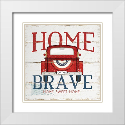 Home of the Brave White Modern Wood Framed Art Print with Double Matting by Pugh, Jennifer