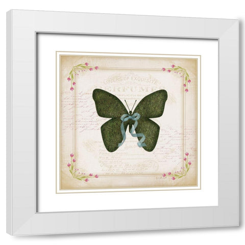 Butterfly White Modern Wood Framed Art Print with Double Matting by Pugh, Jennifer