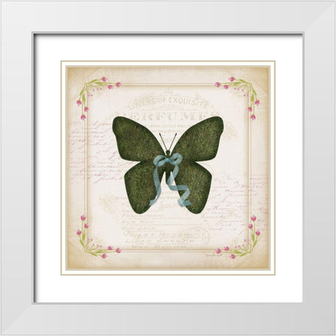 Butterfly White Modern Wood Framed Art Print with Double Matting by Pugh, Jennifer