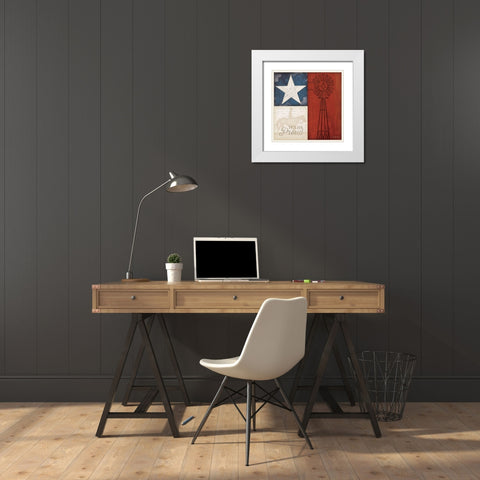 Texas Proud White Modern Wood Framed Art Print with Double Matting by Pugh, Jennifer