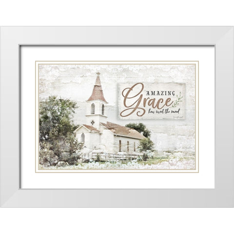 Amazing Grace White Modern Wood Framed Art Print with Double Matting by Pugh, Jennifer