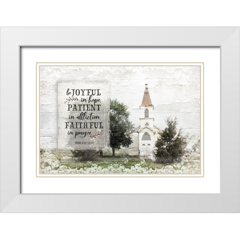 Be Joyful White Modern Wood Framed Art Print with Double Matting by Pugh, Jennifer