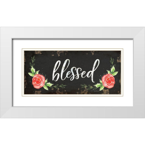 Blessed White Modern Wood Framed Art Print with Double Matting by Pugh, Jennifer