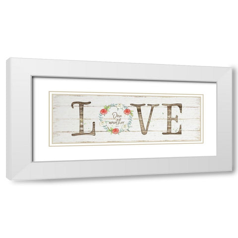 Love White Modern Wood Framed Art Print with Double Matting by Pugh, Jennifer