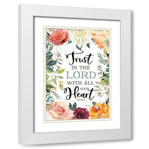 Trust in the Lord White Modern Wood Framed Art Print with Double Matting by Pugh, Jennifer