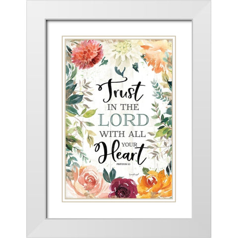 Trust in the Lord White Modern Wood Framed Art Print with Double Matting by Pugh, Jennifer