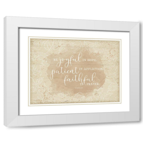 Be Joyful Romans II White Modern Wood Framed Art Print with Double Matting by Pugh, Jennifer