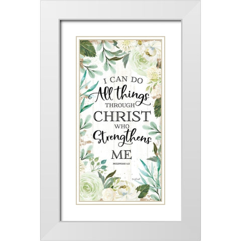 I Can Do All Things Through Christ II White Modern Wood Framed Art Print with Double Matting by Pugh, Jennifer