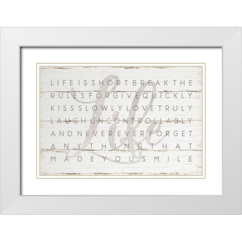 Life Is White Modern Wood Framed Art Print with Double Matting by Pugh, Jennifer