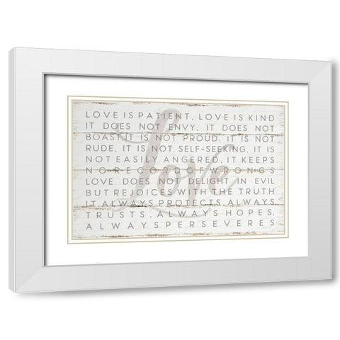 Love Is White Modern Wood Framed Art Print with Double Matting by Pugh, Jennifer