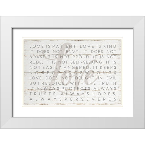 Love Is White Modern Wood Framed Art Print with Double Matting by Pugh, Jennifer