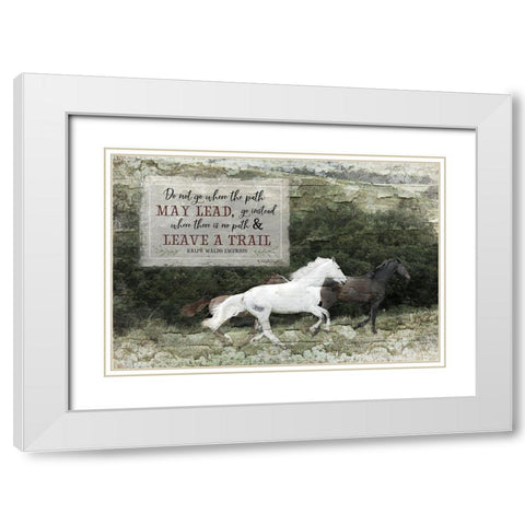 Leave a Trail White Modern Wood Framed Art Print with Double Matting by Pugh, Jennifer