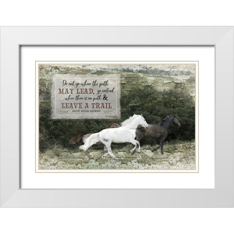 Leave a Trail White Modern Wood Framed Art Print with Double Matting by Pugh, Jennifer