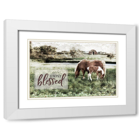 Simply Blessed White Modern Wood Framed Art Print with Double Matting by Pugh, Jennifer