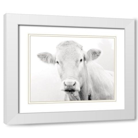 Cow III White Modern Wood Framed Art Print with Double Matting by Pugh, Jennifer