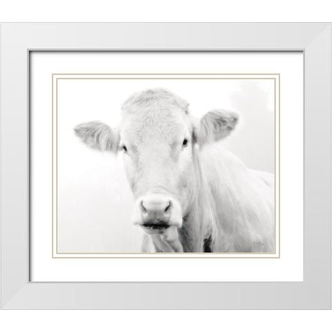 Cow III White Modern Wood Framed Art Print with Double Matting by Pugh, Jennifer