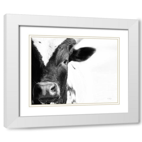 Cow VI White Modern Wood Framed Art Print with Double Matting by Pugh, Jennifer