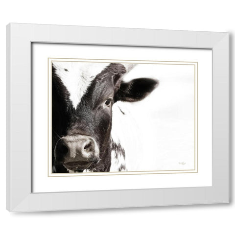 Cow VII White Modern Wood Framed Art Print with Double Matting by Pugh, Jennifer
