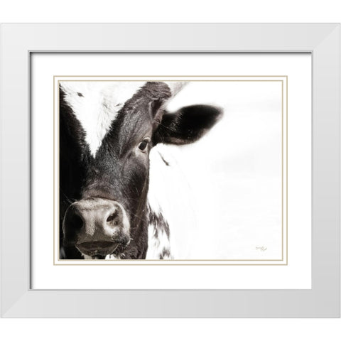 Cow VII White Modern Wood Framed Art Print with Double Matting by Pugh, Jennifer