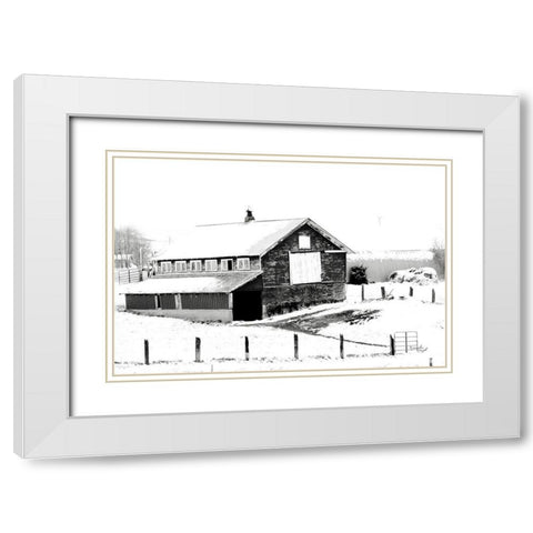 Barn White Modern Wood Framed Art Print with Double Matting by Pugh, Jennifer