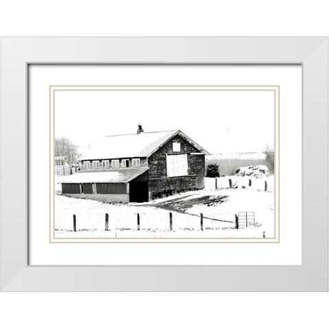 Barn White Modern Wood Framed Art Print with Double Matting by Pugh, Jennifer