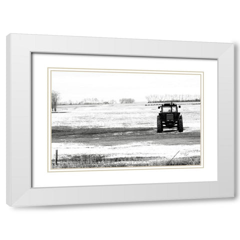 Tractor II White Modern Wood Framed Art Print with Double Matting by Pugh, Jennifer