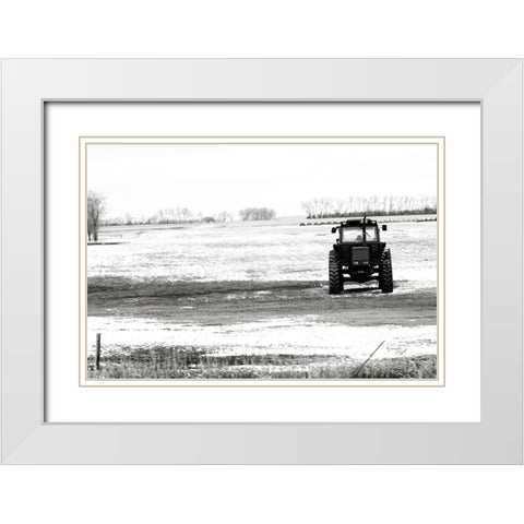 Tractor II White Modern Wood Framed Art Print with Double Matting by Pugh, Jennifer