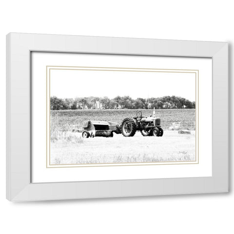 Tractor III White Modern Wood Framed Art Print with Double Matting by Pugh, Jennifer