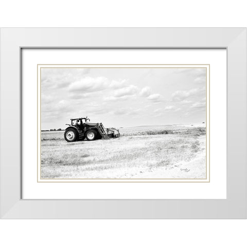 Tractor IV White Modern Wood Framed Art Print with Double Matting by Pugh, Jennifer