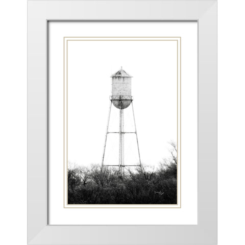 Water Tower White Modern Wood Framed Art Print with Double Matting by Pugh, Jennifer