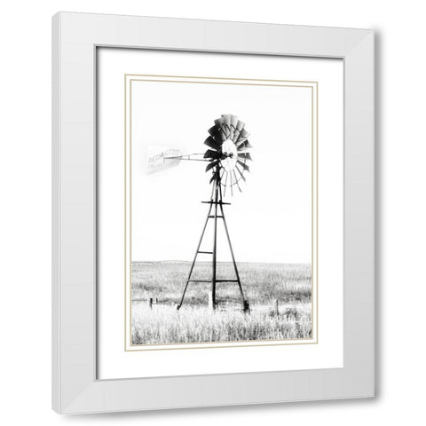 Windmill White Modern Wood Framed Art Print with Double Matting by Pugh, Jennifer