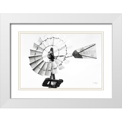 Windmill III White Modern Wood Framed Art Print with Double Matting by Pugh, Jennifer