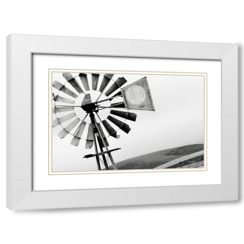 Windmill IV White Modern Wood Framed Art Print with Double Matting by Pugh, Jennifer