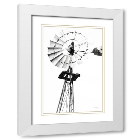 Windmill V White Modern Wood Framed Art Print with Double Matting by Pugh, Jennifer