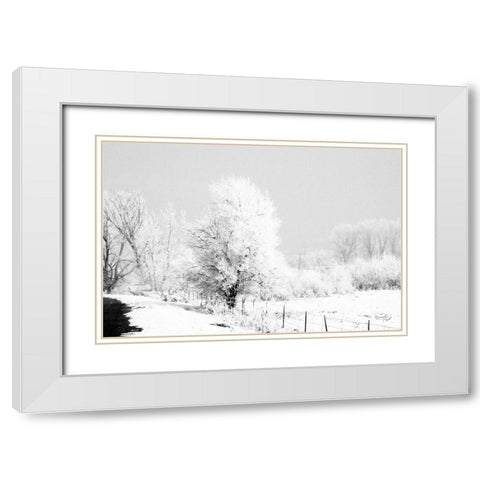 Winter Scene White Modern Wood Framed Art Print with Double Matting by Pugh, Jennifer