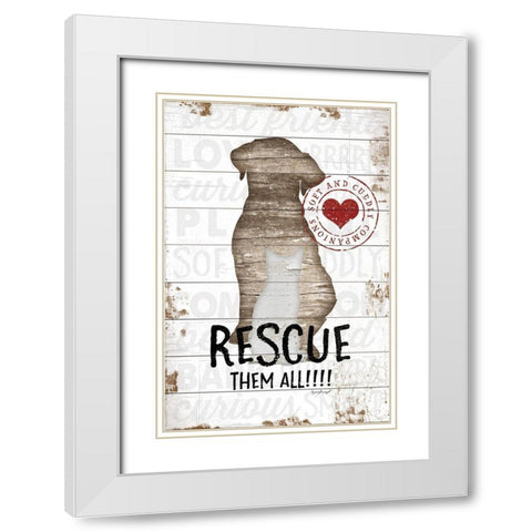 Rescue them All White Modern Wood Framed Art Print with Double Matting by Pugh, Jennifer