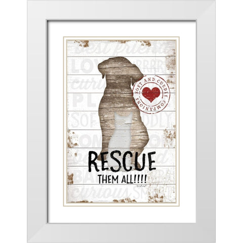 Rescue them All White Modern Wood Framed Art Print with Double Matting by Pugh, Jennifer