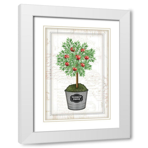 Apple Topiary White Modern Wood Framed Art Print with Double Matting by Pugh, Jennifer