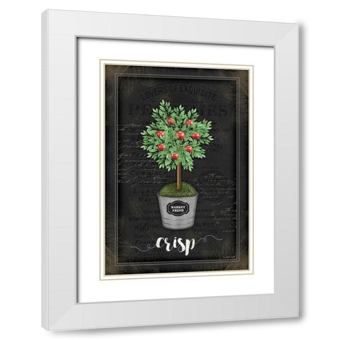 Apple Topiary White Modern Wood Framed Art Print with Double Matting by Pugh, Jennifer