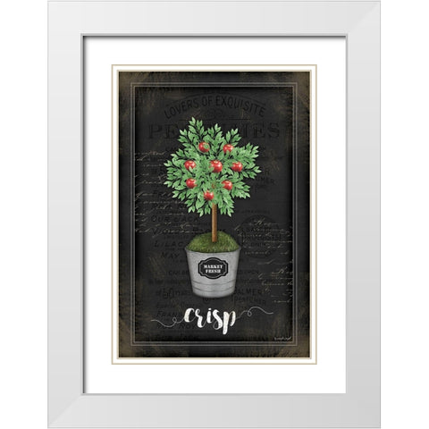 Apple Topiary White Modern Wood Framed Art Print with Double Matting by Pugh, Jennifer