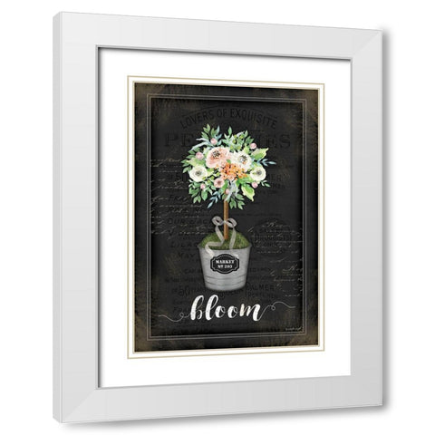 Floral Topiary III White Modern Wood Framed Art Print with Double Matting by Pugh, Jennifer