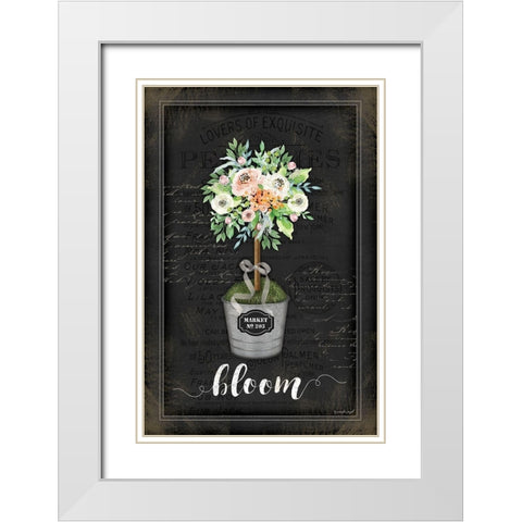Floral Topiary III White Modern Wood Framed Art Print with Double Matting by Pugh, Jennifer