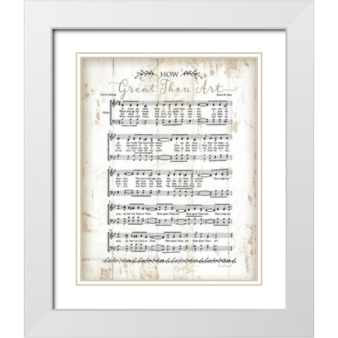 How Great Thou Art White Modern Wood Framed Art Print with Double Matting by Pugh, Jennifer