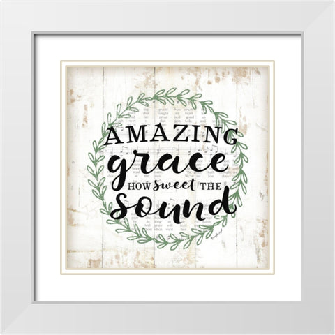 Amazing Grace White Modern Wood Framed Art Print with Double Matting by Pugh, Jennifer