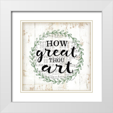 How Great Thou Art White Modern Wood Framed Art Print with Double Matting by Pugh, Jennifer