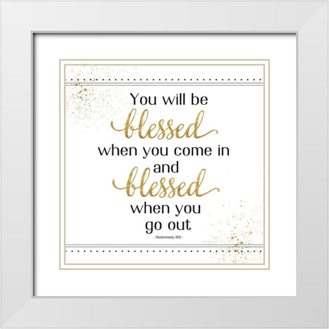 You Will Be Blessed White Modern Wood Framed Art Print with Double Matting by Pugh, Jennifer