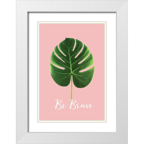 Be Brave White Modern Wood Framed Art Print with Double Matting by Pugh, Jennifer