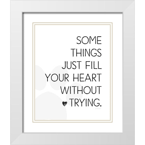 Fill Your Heart White Modern Wood Framed Art Print with Double Matting by Pugh, Jennifer