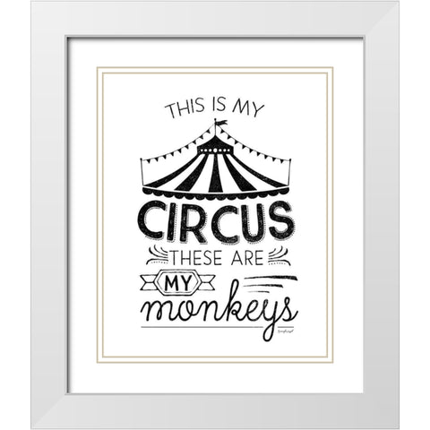 This is My Circus White Modern Wood Framed Art Print with Double Matting by Pugh, Jennifer