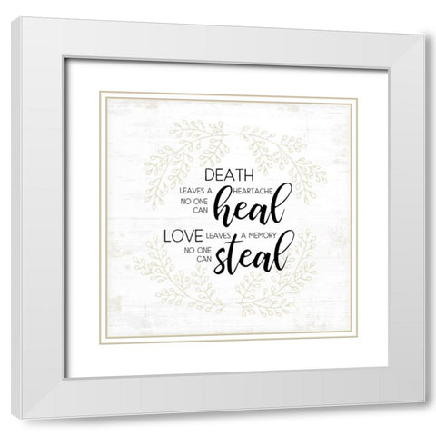 Love Leaves a Memory White Modern Wood Framed Art Print with Double Matting by Pugh, Jennifer